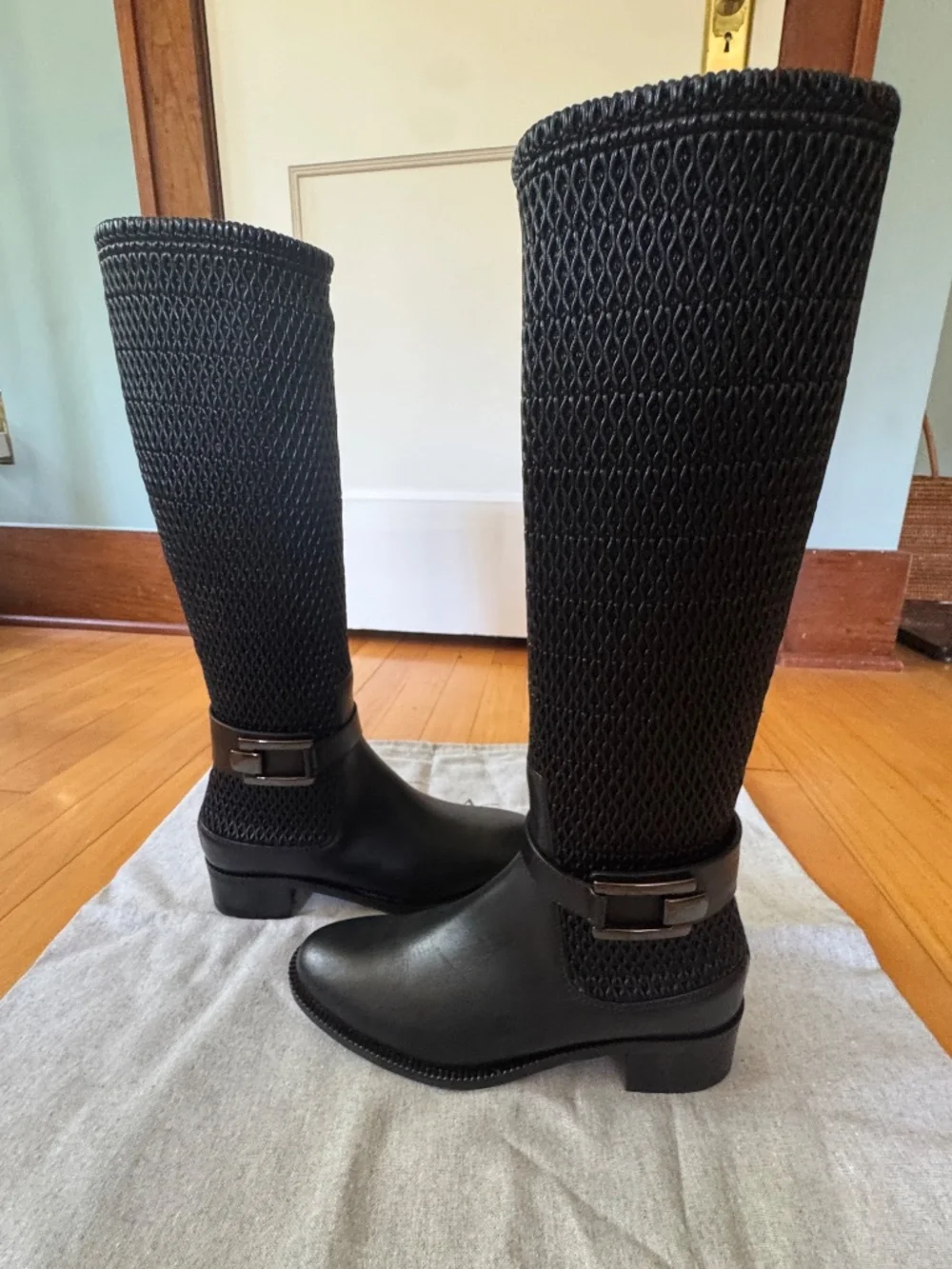 Aquatalia 'Odilia' Weatherproof Riding Boots 6-1/2 Black.  New in box